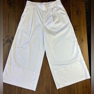 Banana Republic White Linen Wide-Leg Pants, Medium